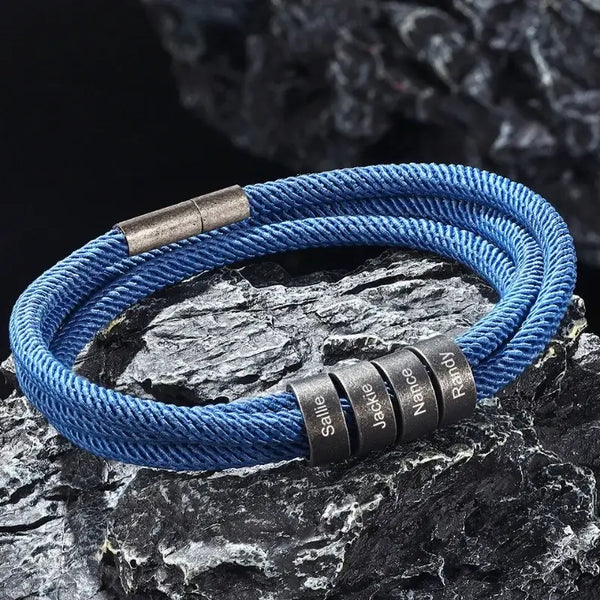 Personalisiertes Armband von Männern | Nennen Sie Armband für Männer | Graviertes Armband für Männer