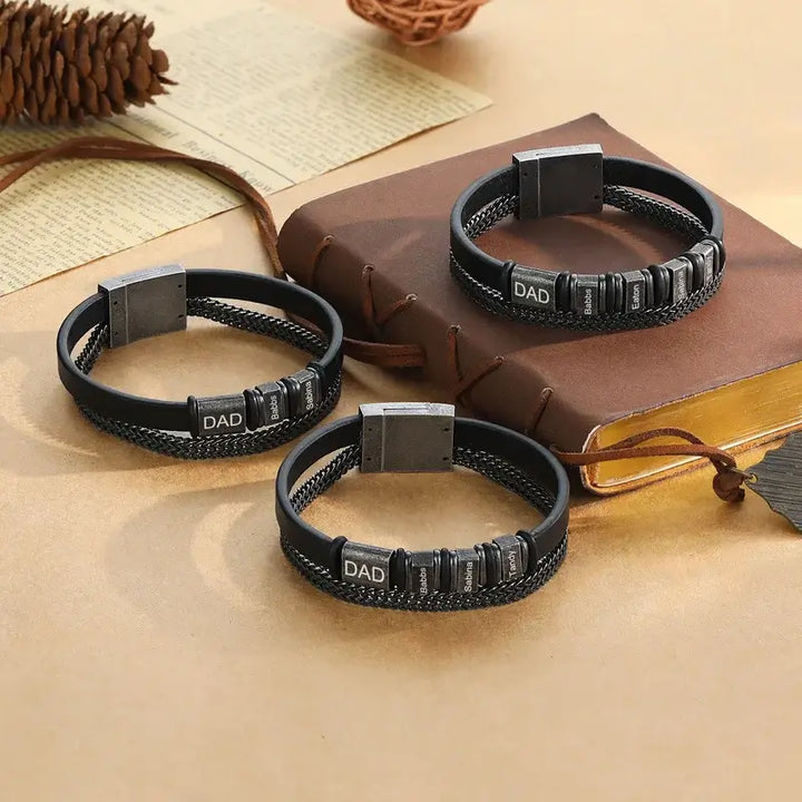 Personalisiertes Herren-Lederarmband | Herrenarmband mit Namensgravur