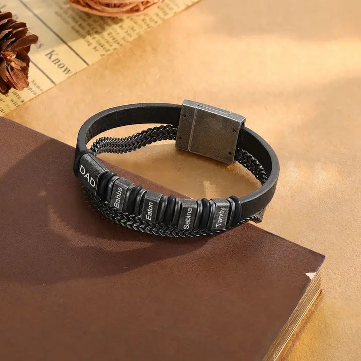 Personalisiertes Herren-Lederarmband | Herrenarmband mit Namensgravur