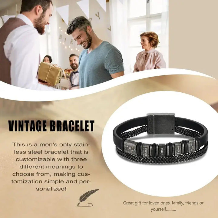 Personalisiertes Herren-Lederarmband | Herrenarmband mit Namensgravur