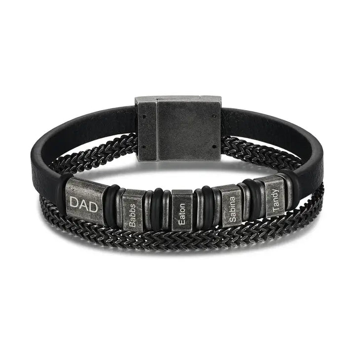 Personalisiertes Herren-Lederarmband | Herrenarmband mit Namensgravur