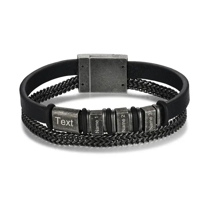 Personalisiertes Herren-Lederarmband | Herrenarmband mit Namensgravur