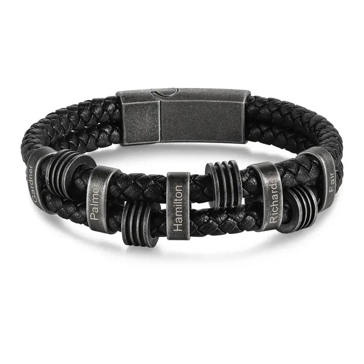Personalisiertes Herren-Lederarmband, graviertes Namensarmband für Ihn
