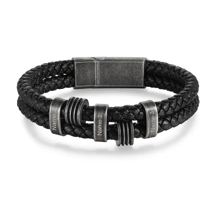 Personalisiertes Herren-Lederarmband, graviertes Namensarmband für Ihn