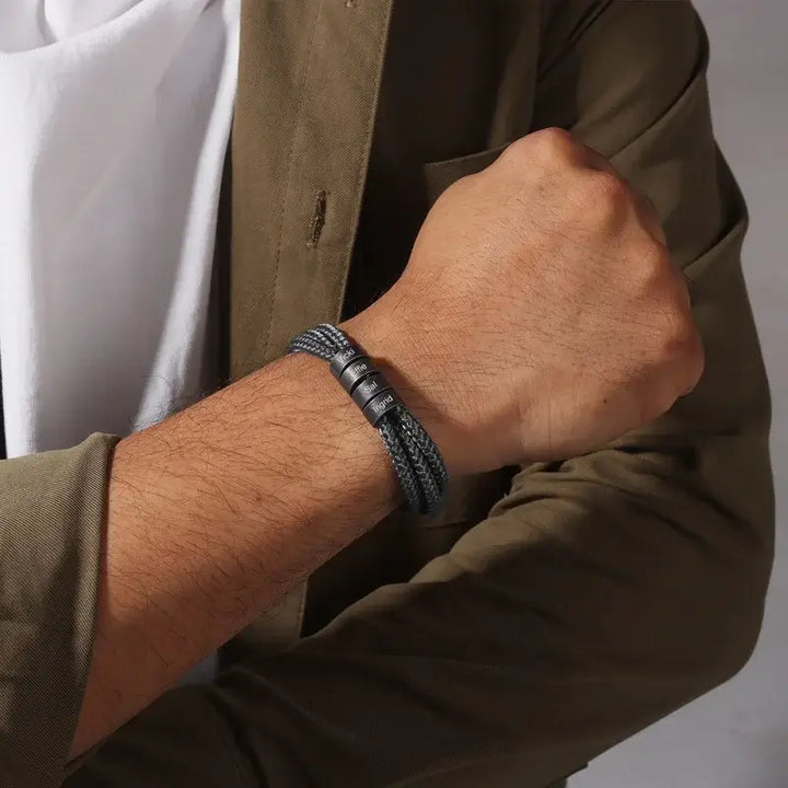 Personalisiertes Herrenarmband | Namensarmband für Männer | Gravierte Armbänder für Männer
