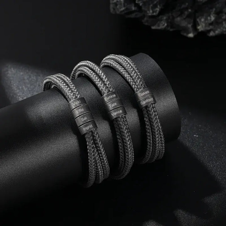 Personalisiertes Herrenarmband | Namensarmband für Männer | Gravierte Armbänder für Männer