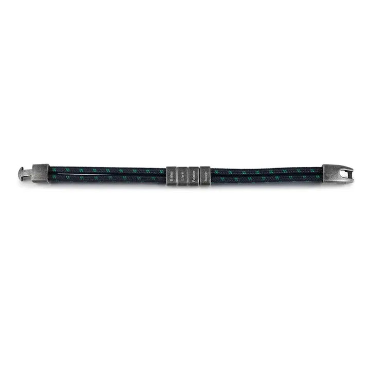 Personalisiertes Herrenarmband | Namensgravurarmband für Männer | Herrenarmband aus Nylonschnur