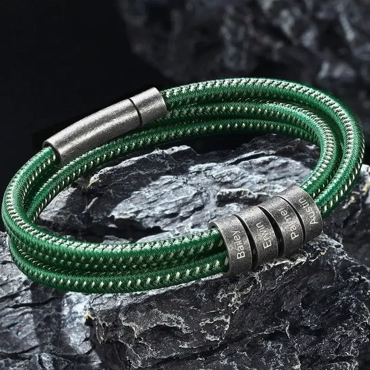 Personalisiertes Männerarmband | Nennen Sie Armband für Männer | Graviertes Armband für Männer