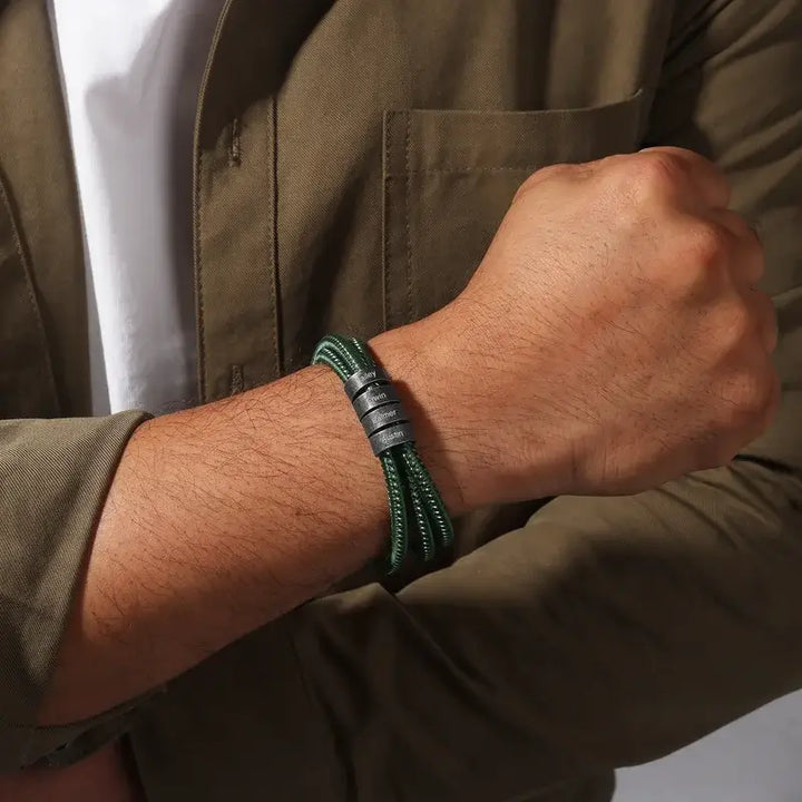 Personalisiertes Männerarmband | Nennen Sie Armband für Männer | Graviertes Armband für Männer