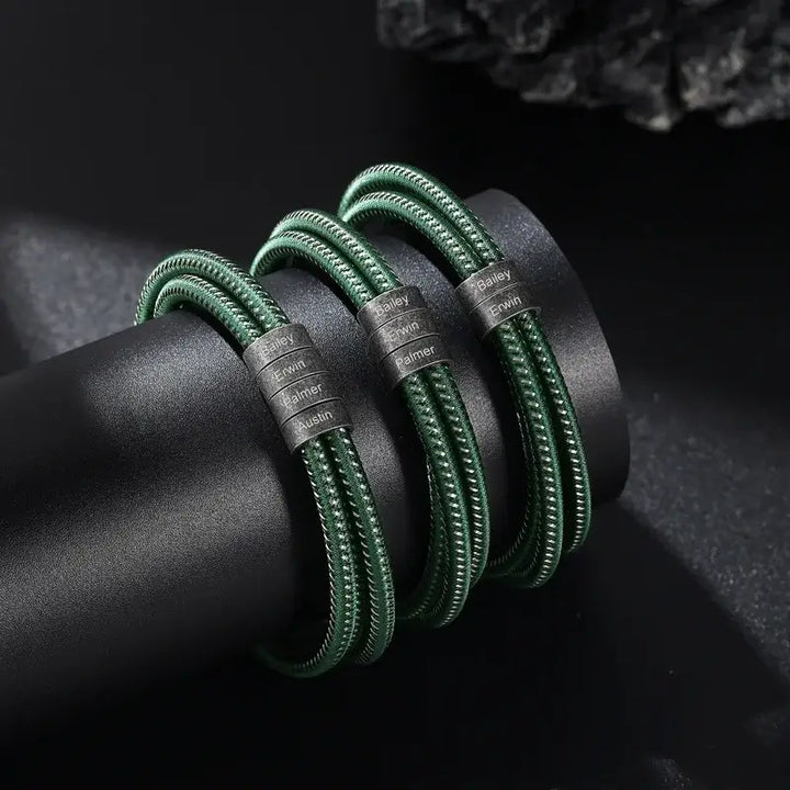 Personalisiertes Männerarmband | Nennen Sie Armband für Männer | Graviertes Armband für Männer