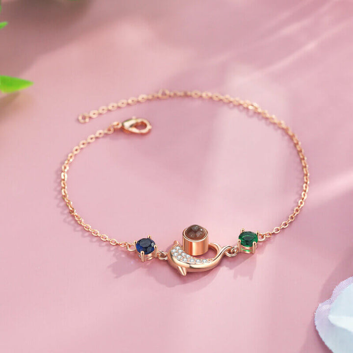 Delfinanhänger Armband mit Foto Projektion - Armband mit Bild
