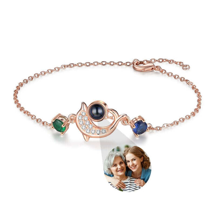 Delfinanhänger Armband mit Foto Projektion - Armband mit Bild