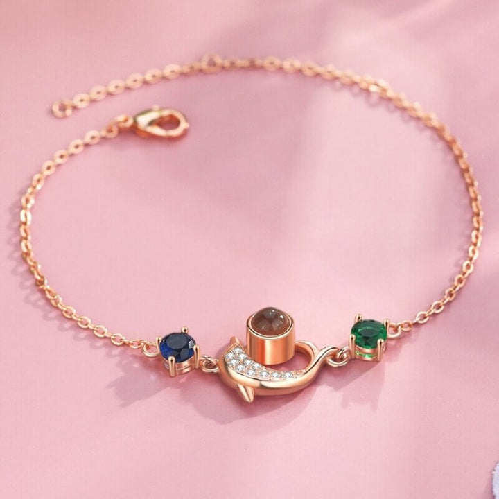 Delfinanhänger Armband mit Foto Projektion - Armband mit Bild