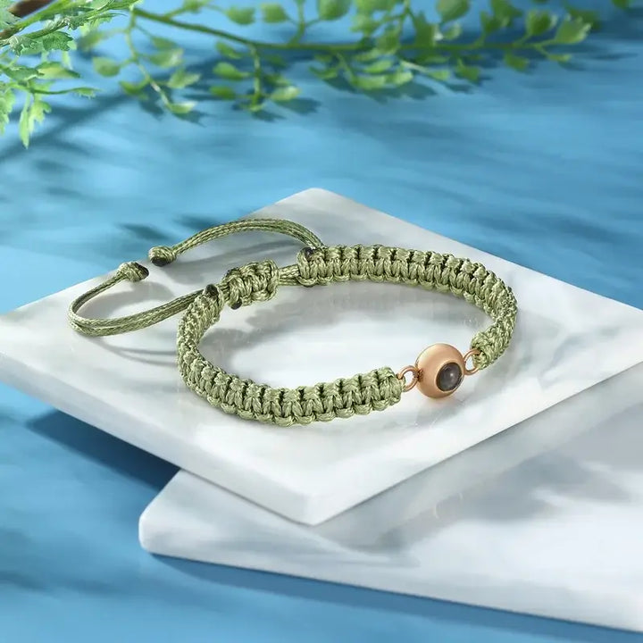 Geflochtenes Armband mit Bild | Armband mit Foto Projektion | 5 Farben