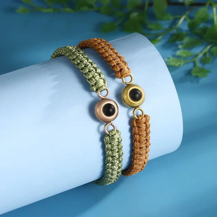 Geflochtenes Armband mit Bild | Armband mit Foto Projektion | 5 Farben