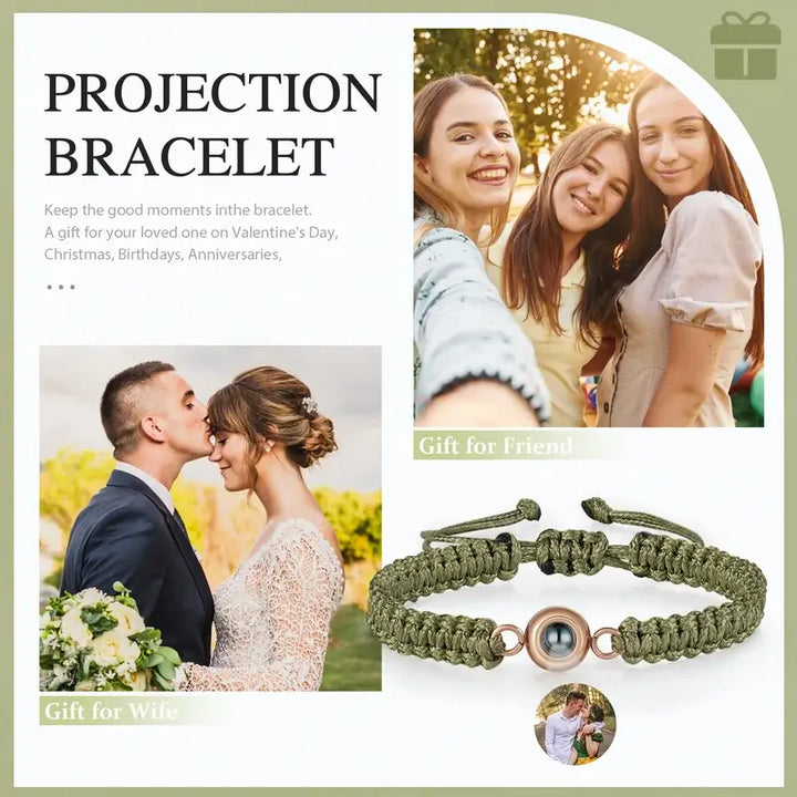 Geflochtenes Armband mit Bild | Armband mit Foto Projektion | 5 Farben