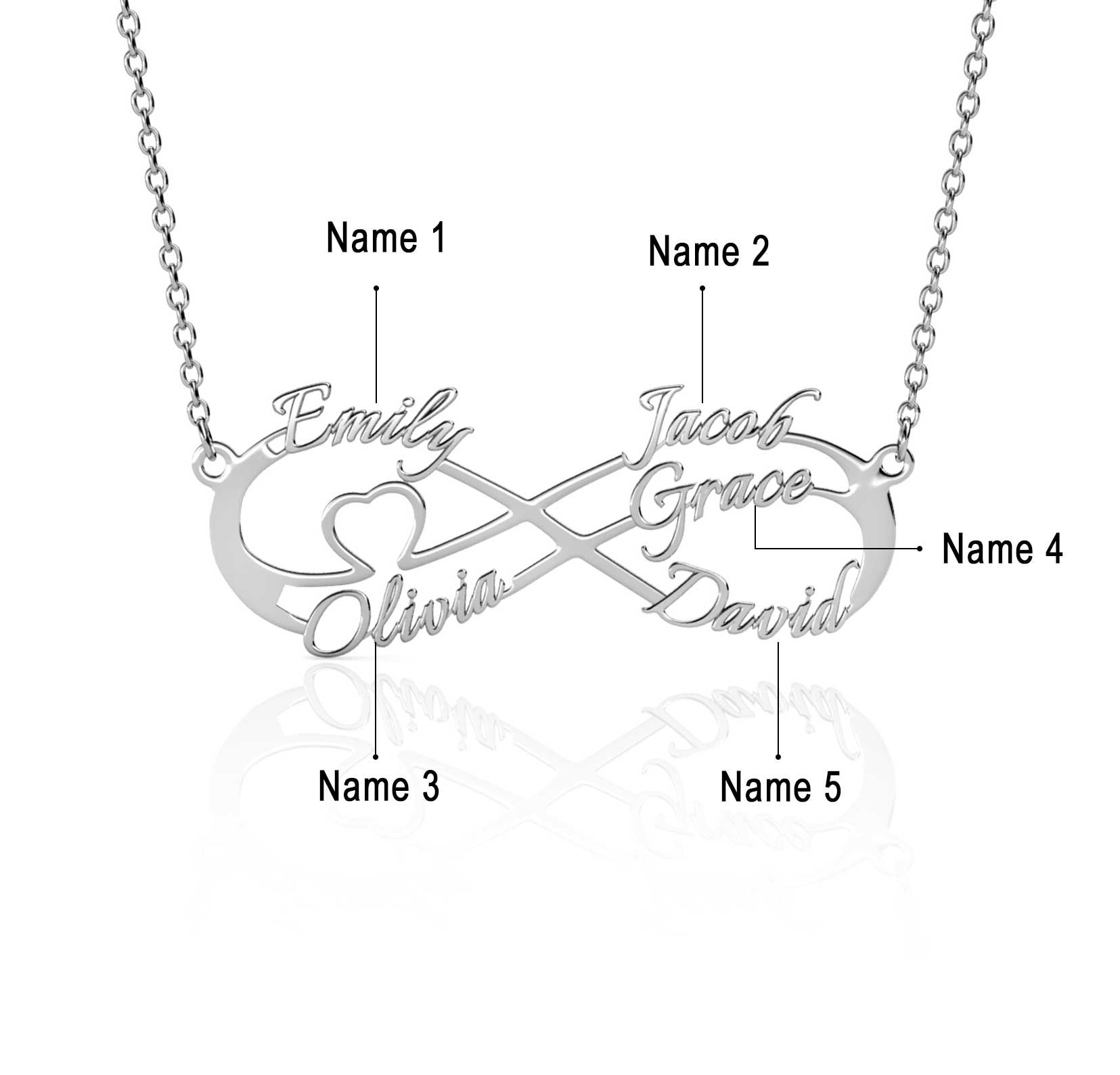 Infinity 5 Name Necklace