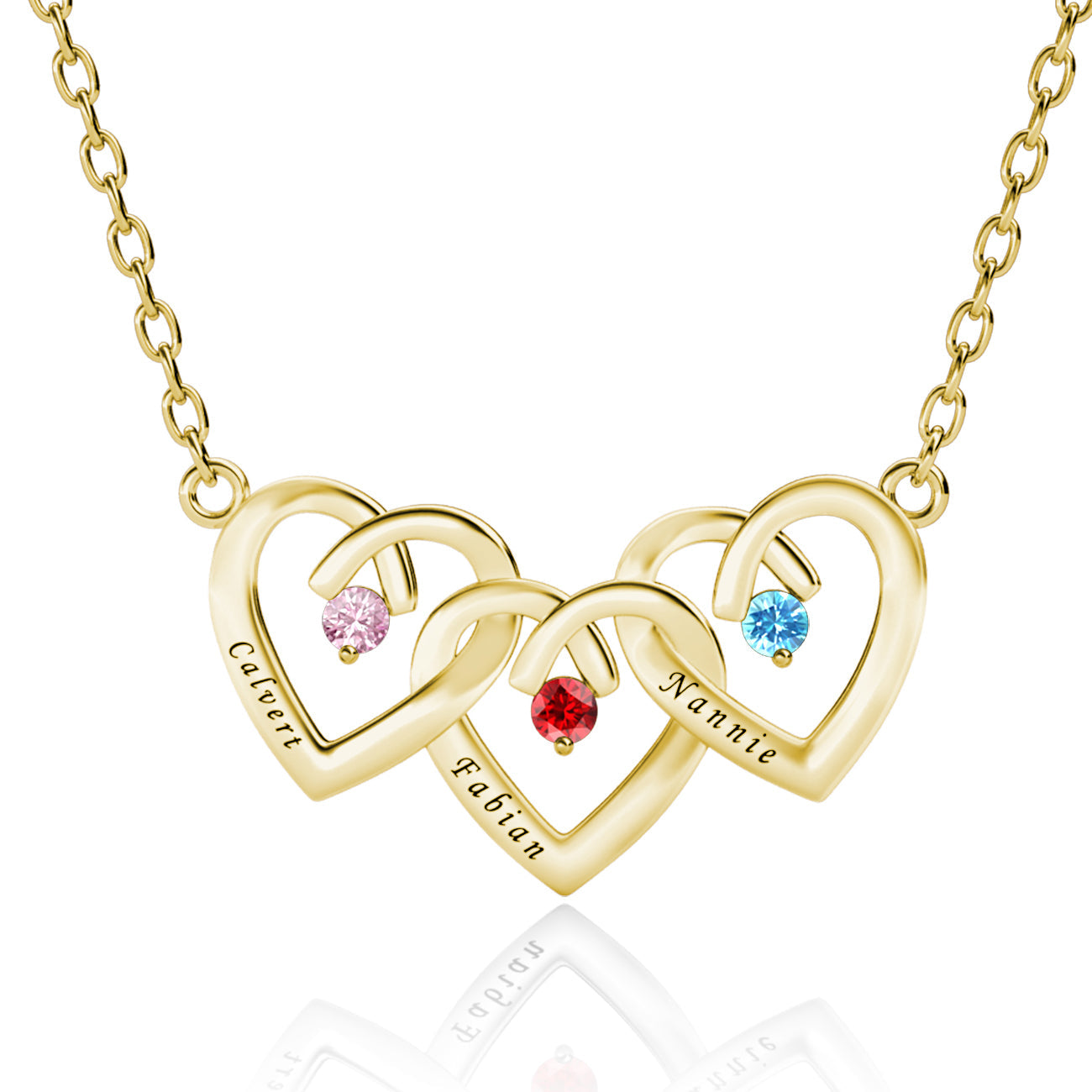 3 Birthstones Necklace