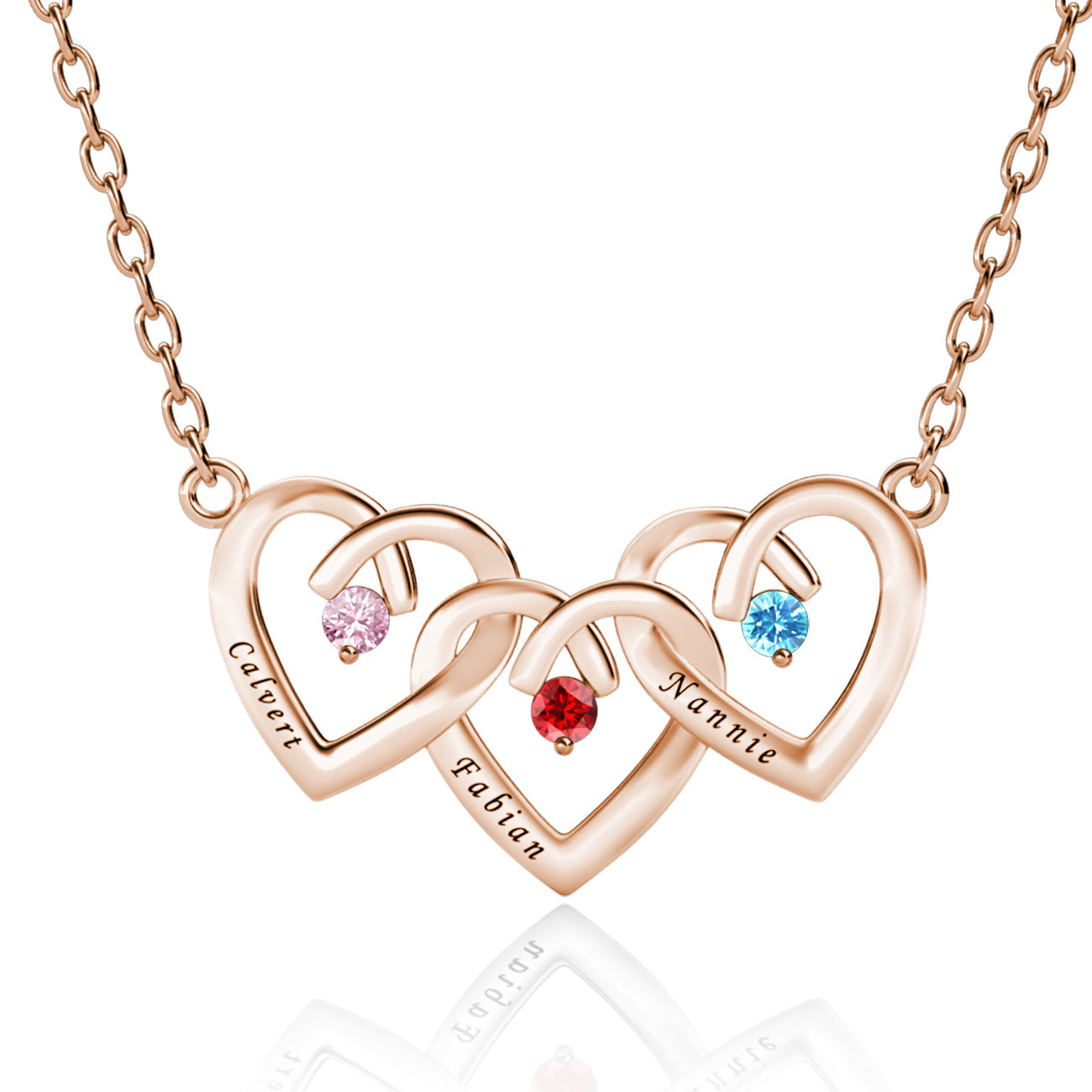 3 Birthstones Necklace
