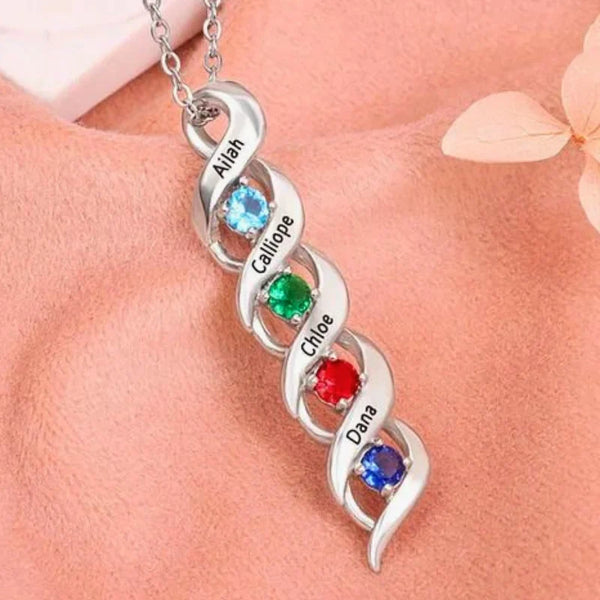 Kette für Mama, Kette mit Geburtsstein, Kette für Gravur, Kette mit Namen, Geschenk für Eine Mama