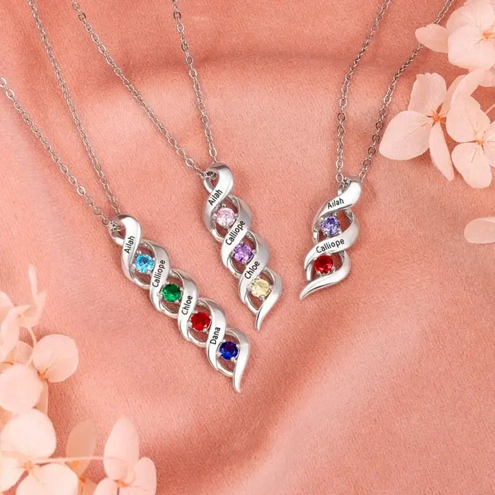 Kette für Mama, Kette mit Geburtsstein, Kette für Gravur, Kette mit Namen, Geschenk für Eine Mama