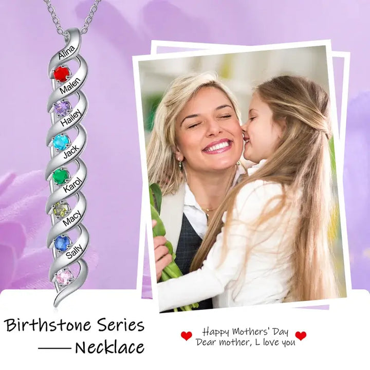Kette für Mama, Kette mit Geburtsstein, Kette für Gravur, Kette mit Namen, Geschenk für Eine Mama