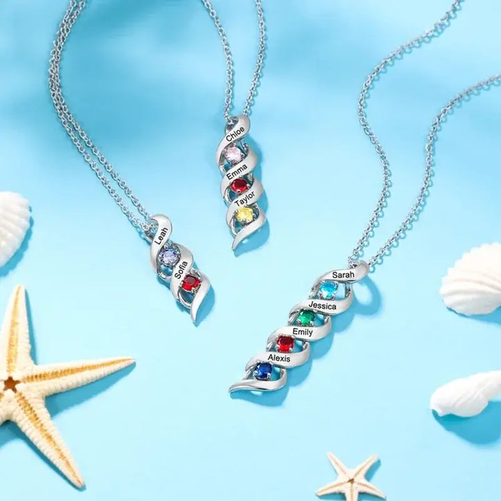 Kette für Mama, Kette mit Geburtsstein, Kette für Gravur, Kette mit Namen, Geschenk für Eine Mama