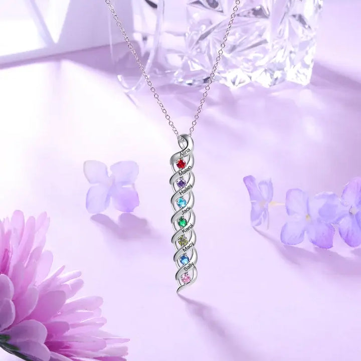 Kette für Mama, Kette mit Geburtsstein, Kette für Gravur, Kette mit Namen, Geschenk für Eine Mama