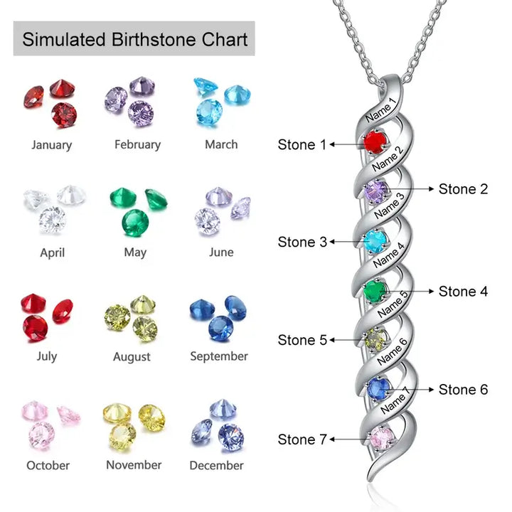 Kette für Mama, Kette mit Geburtsstein, Kette für Gravur, Kette mit Namen, Geschenk für Eine Mama