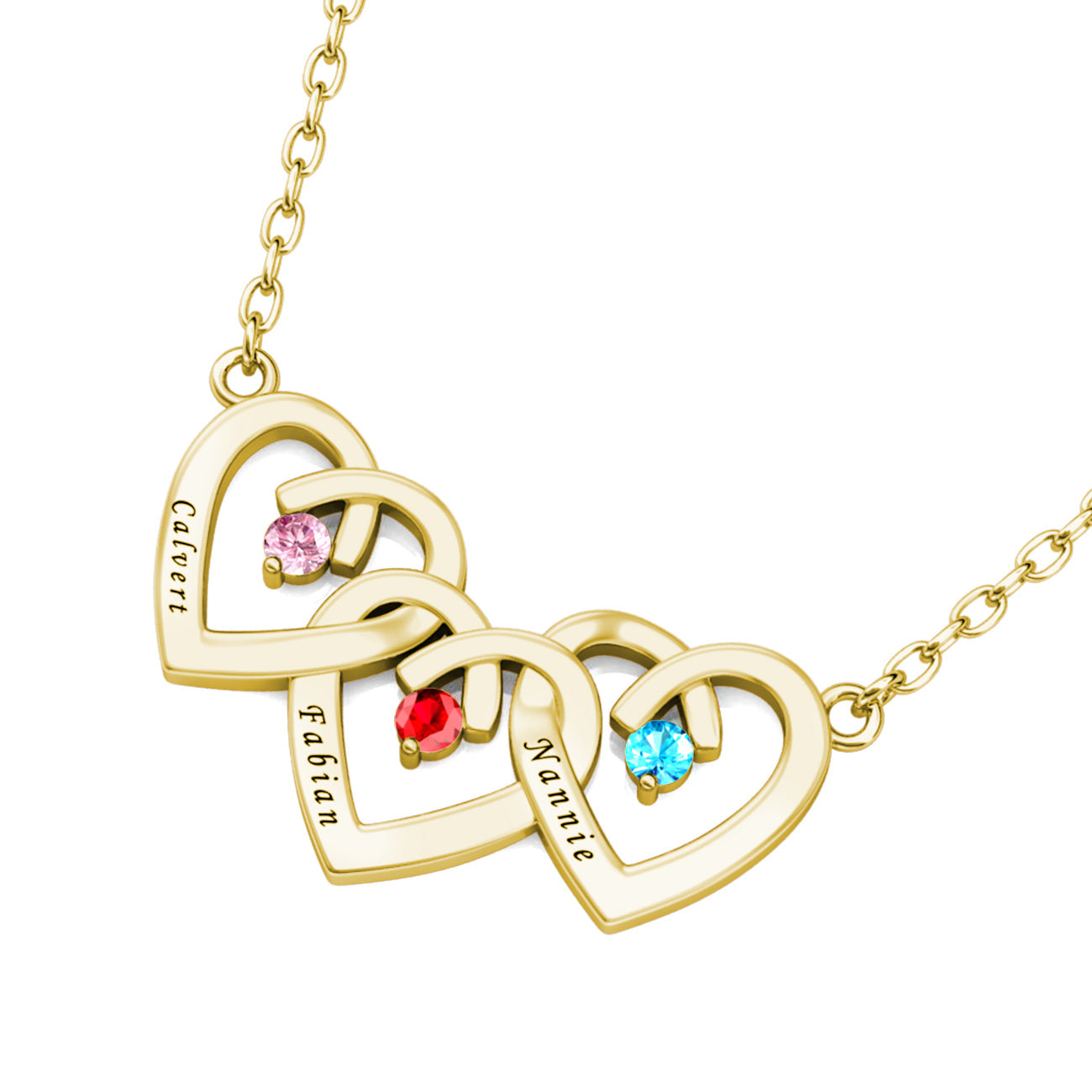 3 Birthstones Necklace