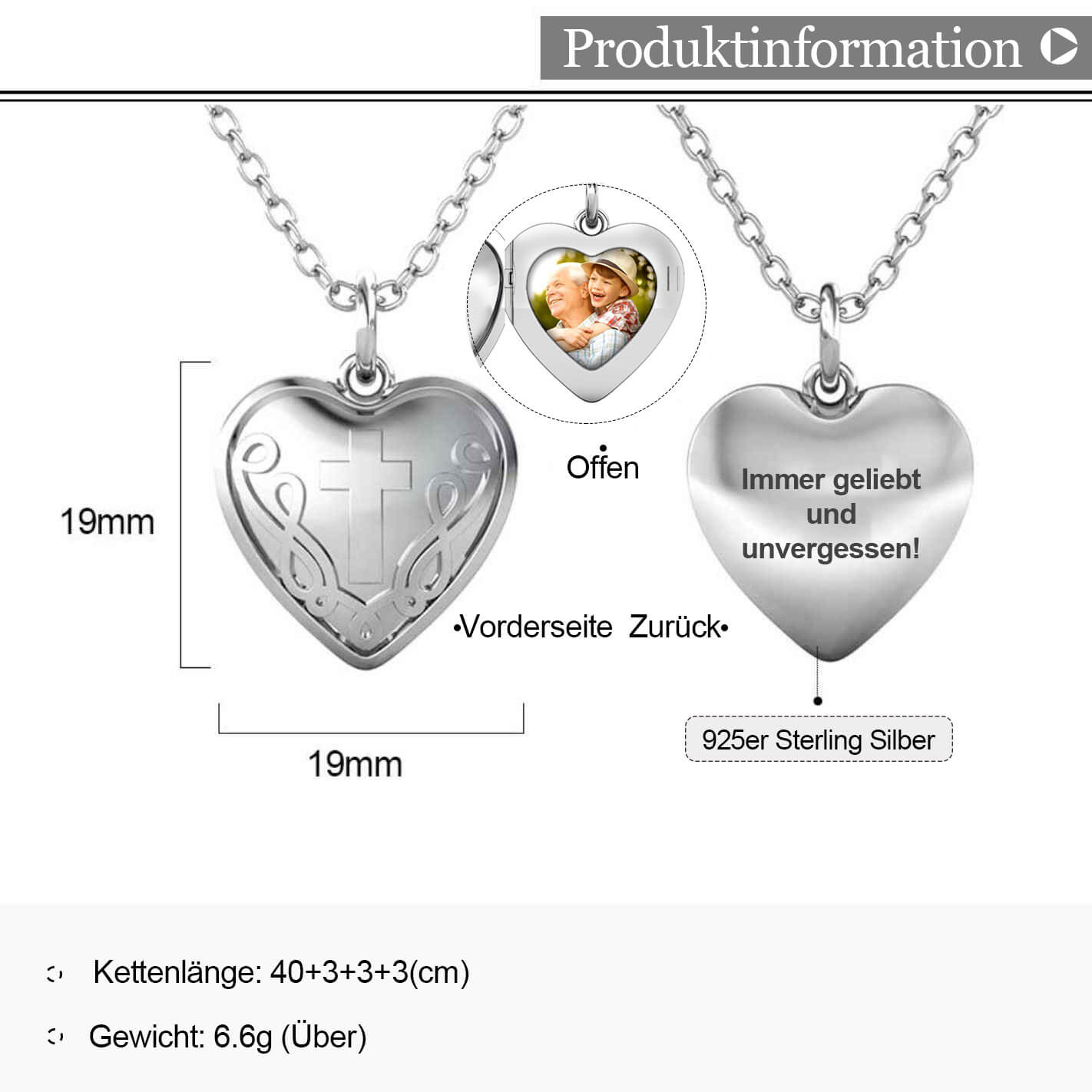 Medaillon Kette - Medaillon mit Foto