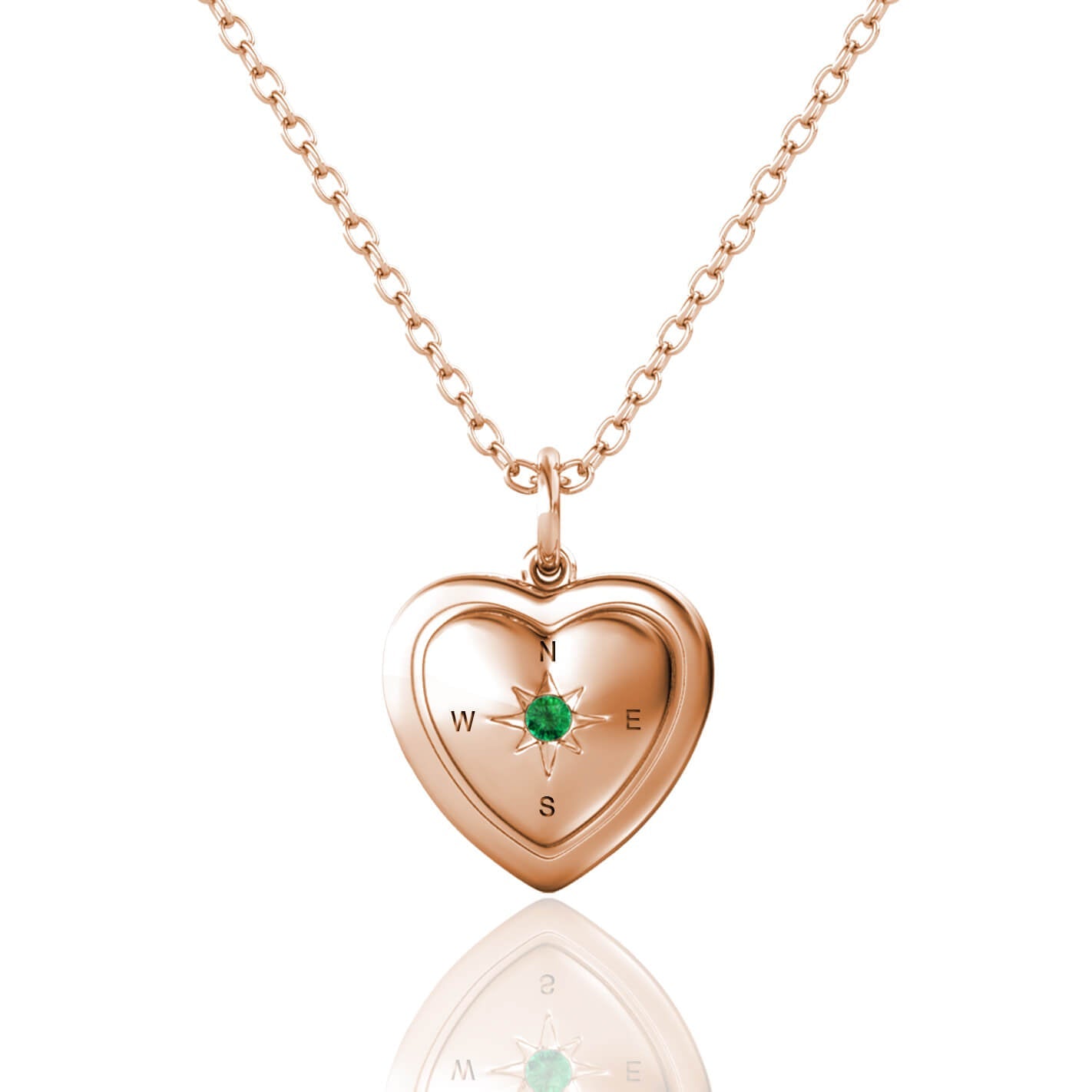 Heart Photo Locket Necklace with Birthstone