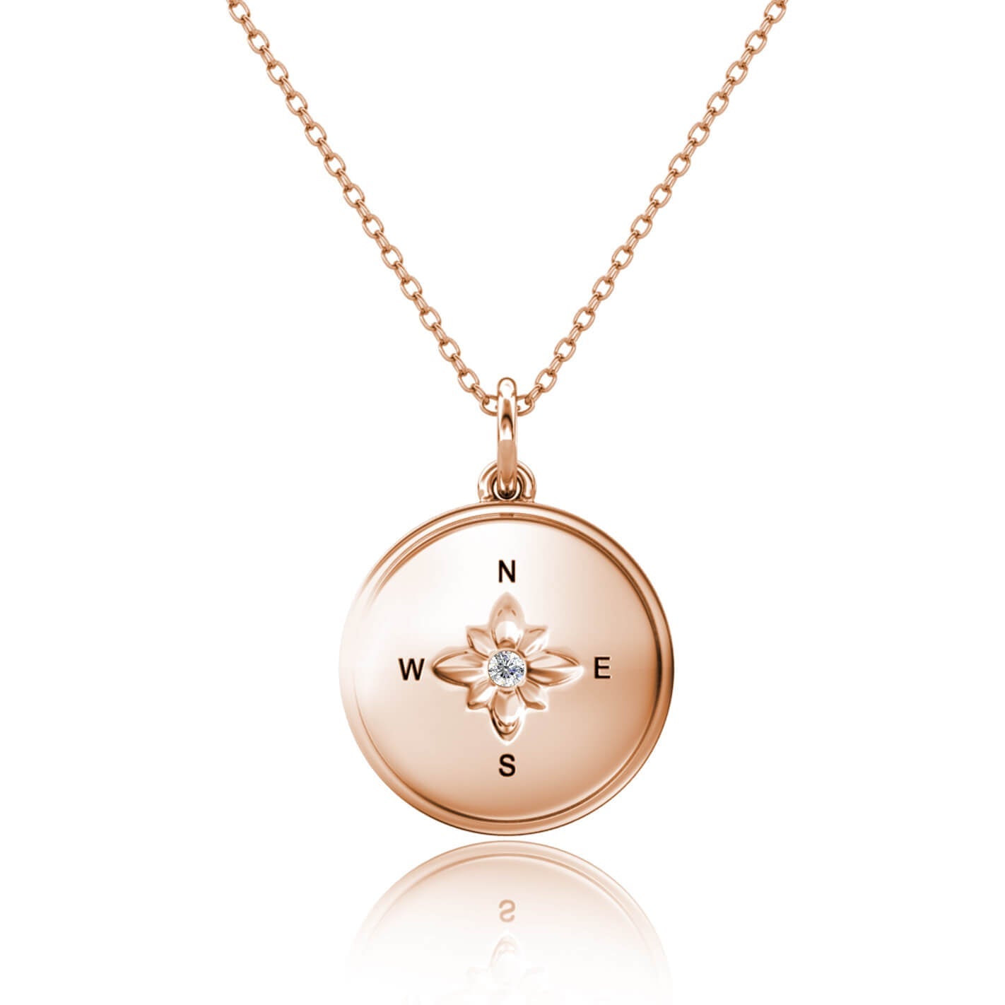 Round Photo Locket Necklace with Birthstone