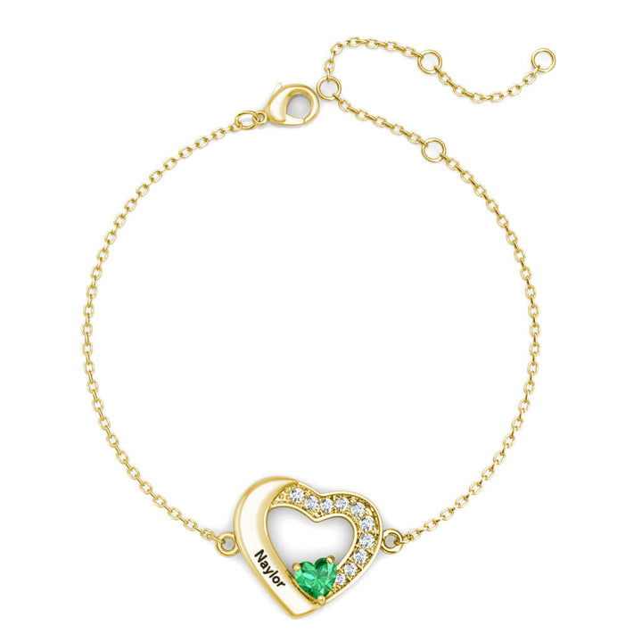 Birthstone Heart Bracelet