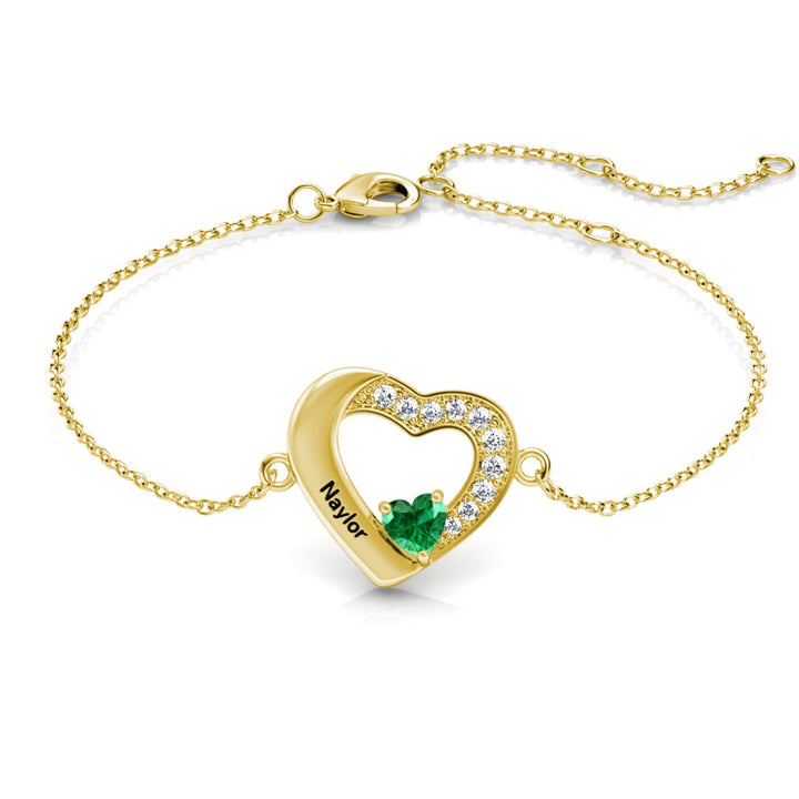 Birthstone Heart Bracelet