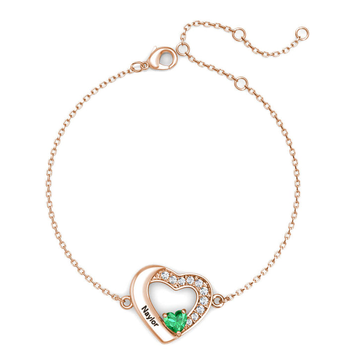 Birthstone Heart Bracelet