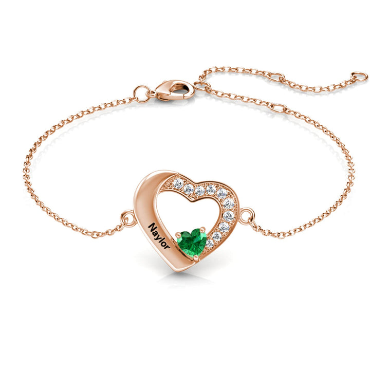 Birthstone Heart Bracelet