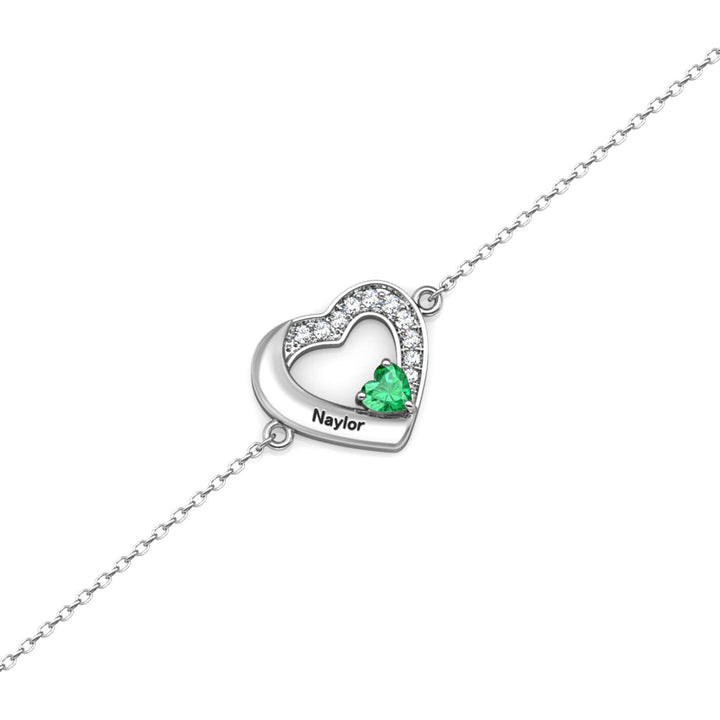 Birthstone Heart Bracelet