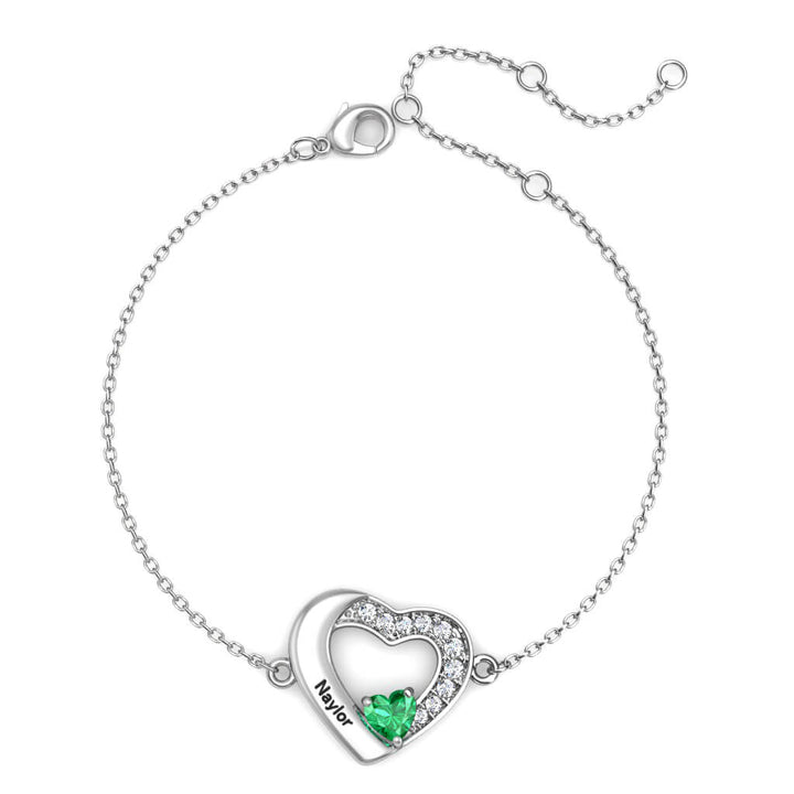Birthstone Heart Bracelet