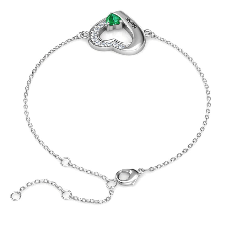 Birthstone Heart Bracelet