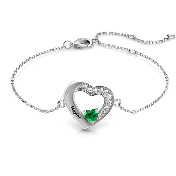 Birthstone Heart Bracelet