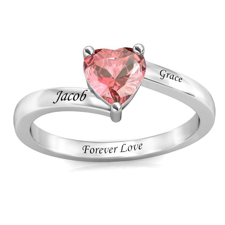 Heart Birthstone Ring