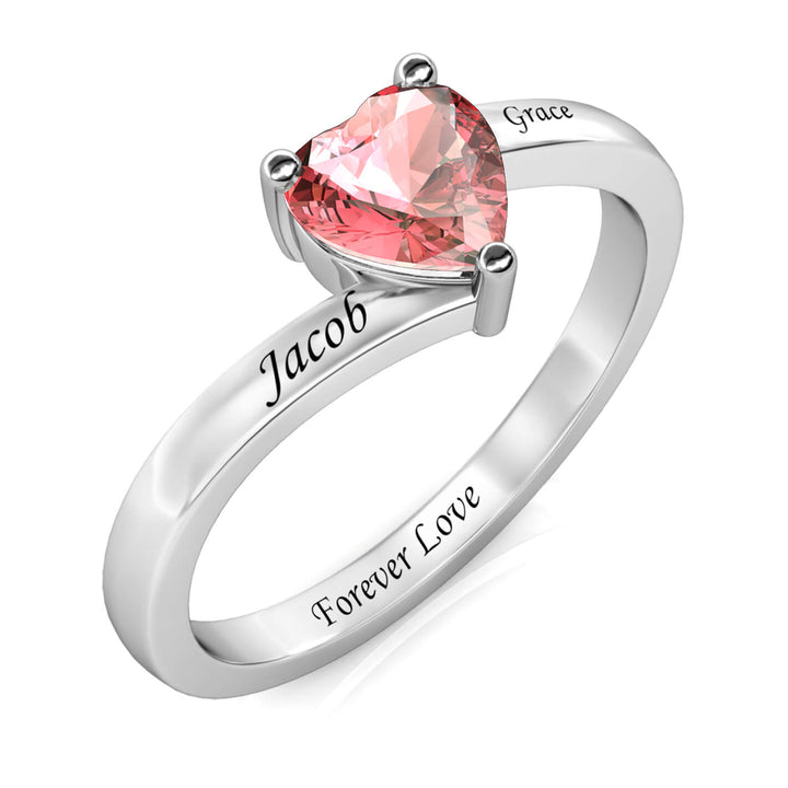 Heart Birthstone Ring