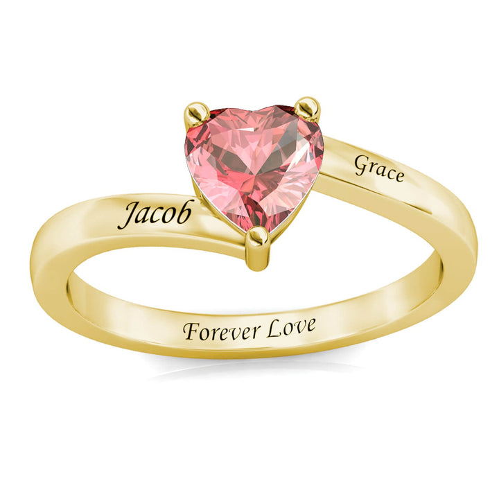 Heart Birthstone Ring