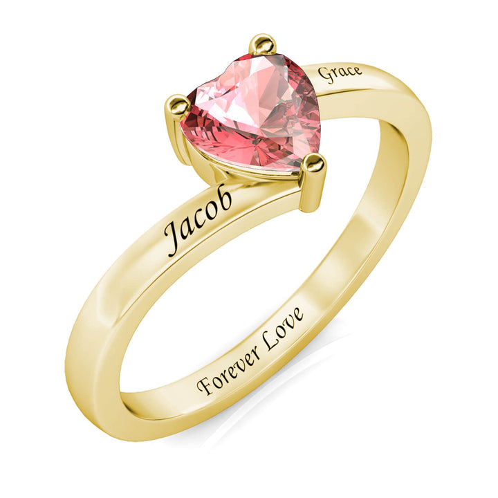 Heart Birthstone Ring