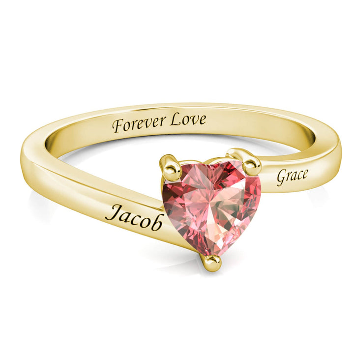 Heart Birthstone Ring
