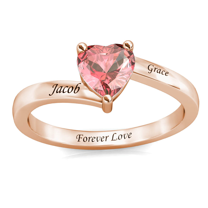 Heart Birthstone Ring