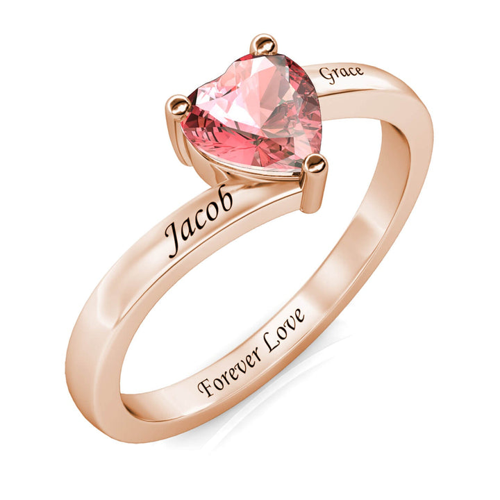 Heart Birthstone Ring