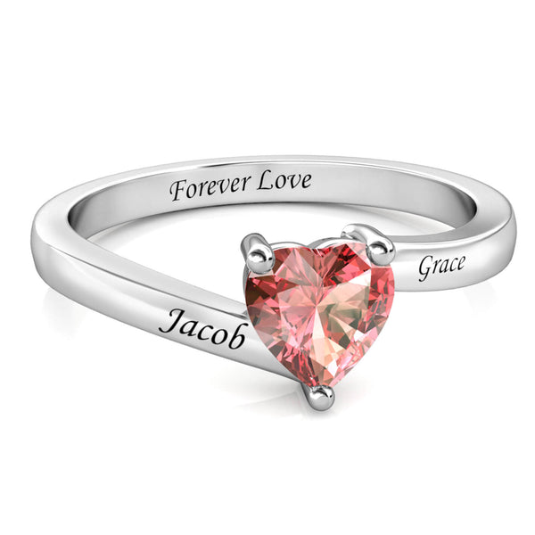 Heart Birthstone Ring