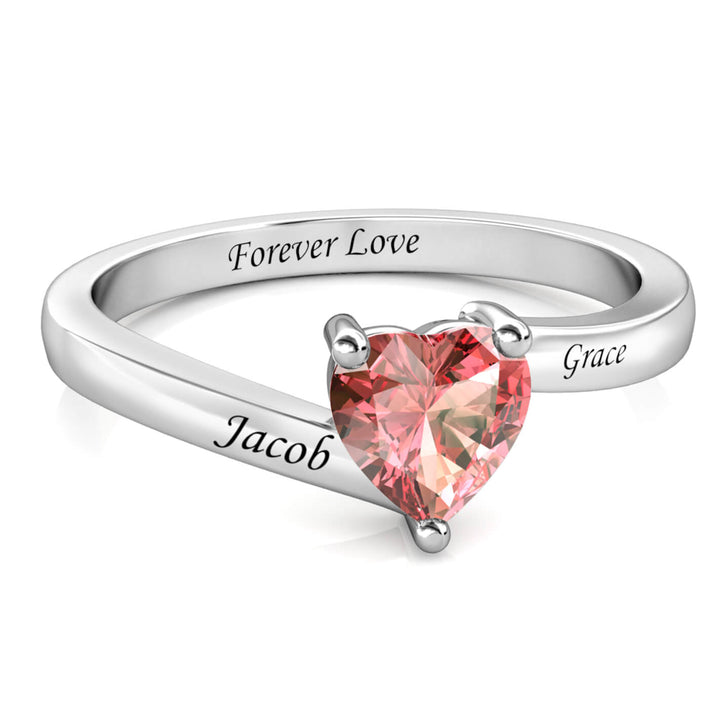 Heart Birthstone Ring